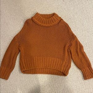 Free People Rust Cowl Neck Sweater